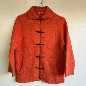 COCUE 프릴 옷깃 차이나 버튼 가디건