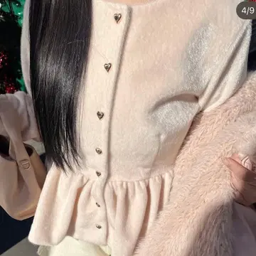 택 포함 새상품 muguet heart button peplum tops