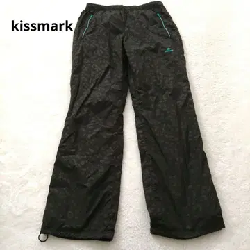 kissmark 나일론 팬츠 레오파드 무늬 허리밴딩 블랙 M