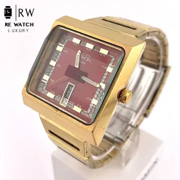 7-5083 ALBA V733-5A40 쿼츠 손목시계 스퀘어형 레드