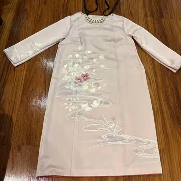 기모노 아마추어 리메이크 원피스 호몬기 더스티 핑크 시치고산 포멀