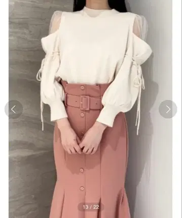 시스루 숄더 니트 풀오버 snidel