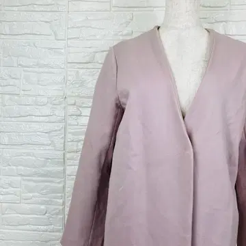 앤드도트노스탤지어 새상품급 노카라 롱 코트 핑크 M [ 53-39 ]