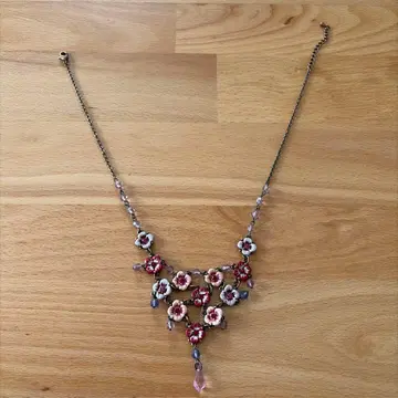 꽃 모티브 빈티지 목걸이