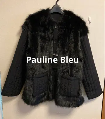 새상품 [Pauline Bleu] 퍼 퀼팅 이소재 도킹 자켓