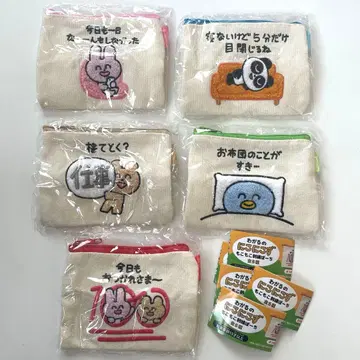 와루니코니코즈 모코모코 자수 파우치 컴플리트 세트 5종