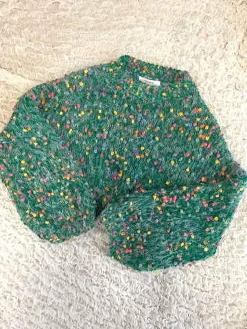 니트 그린 멀티 컬러 최애 컬러 그린