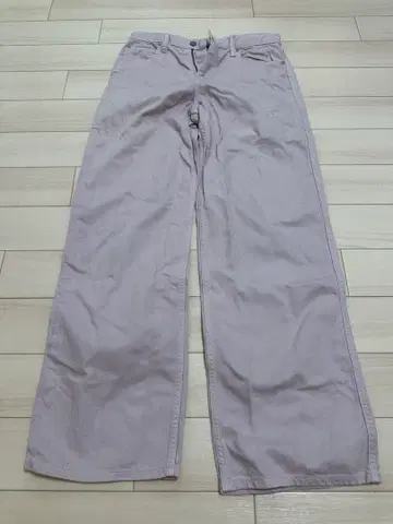 연보라 와이드 팬츠 백 포켓 포함