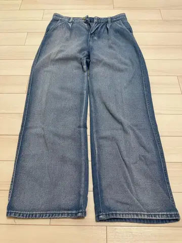 와이드 레그 데님 팬츠 다크 블루