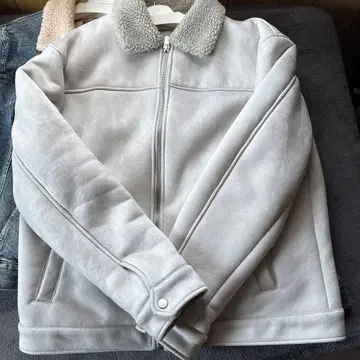 ZARA 그레이 보아 자켓 XL