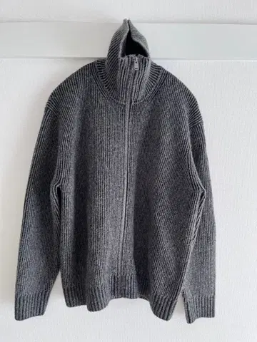 UNIQLO JW ANDERSON 수플레얀 리브 풀 집업 스웨터 그레이