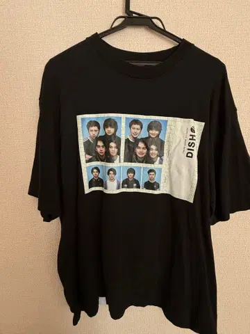 DISH 멤버 사진 프린트 T셔츠 L 사이즈 블랙