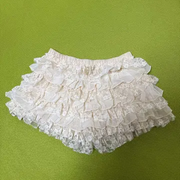 LIZ LISA 계 Y2K 아이보리 레이스 프릴 숏팬츠