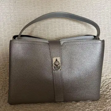 BARCOS 발코스 실버 가죽 토트백 핸드백