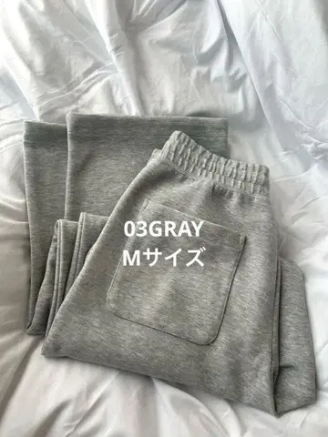 유니클로 C 맨투맨 와이드 팬츠 03 GRAY M 사이즈