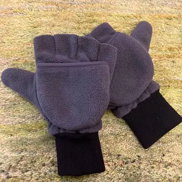 DENTS 플리스 미튼 그레이 핑거리스 장갑 덴츠