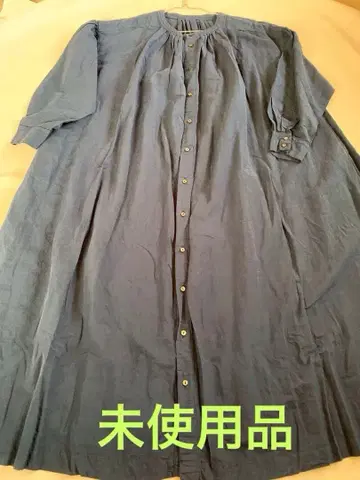 [ 새상품 ] 네스트로브 원피스 개더 네이비 린넨