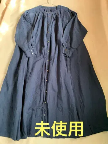 [ 새상품 ] 네스트로브 원피스 개더 네이비 린넨