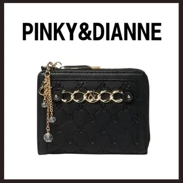 미사용 새상품 핑키&다이앤 제너럴 L자형 지퍼 접이식 지갑 블랙