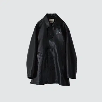 YOKE 컷오프 레더 카 코트(BLACK)