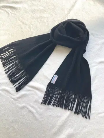 발렌타인 퓨어 캐시미어 100 구형 택 머플러 블랙 새상품급