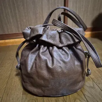 [새상품급] 브라운 가죽 복조리형 숄더백