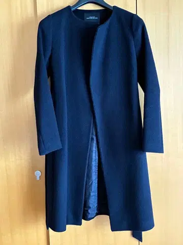 네이비 벨트 롱 코트 유나이티드 애로우즈 릴랙싱