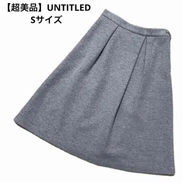 [컨디션 최상] UNTITLED 그레이 플레어 스커트 울 혼방 S 사이즈