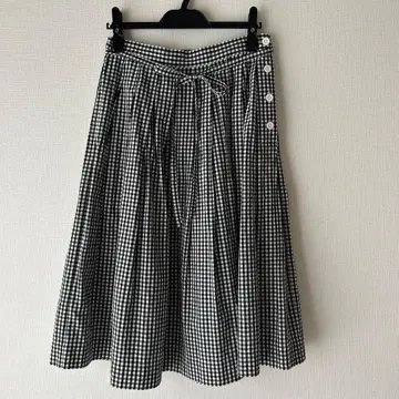 MARGARET HOWELL 깅엄 체크 플레어 스커트 사이즈 I