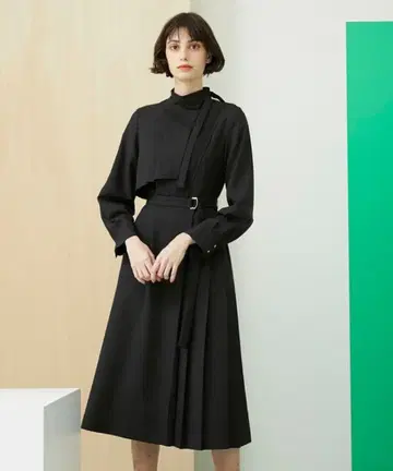 UNITED TOKYO 옷깃 디자인 긴팔 롱 원피스 Size 0