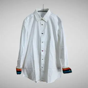 N-680 Paul smith 폴스미스 참 버튼 화이트 셔츠 L