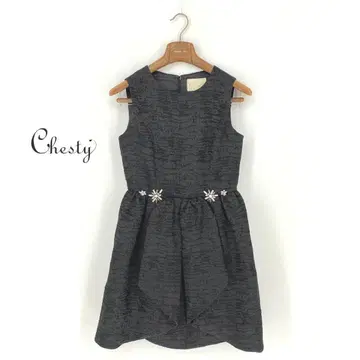 B0121/컨디션 최상 Chesty 체스티 스트레치 올 패턴 비쥬 장식