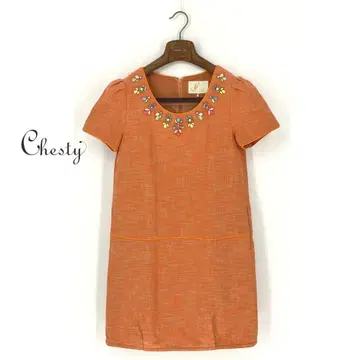 B0123/컨디션 최상 Chesty 코튼 비쥬 장식