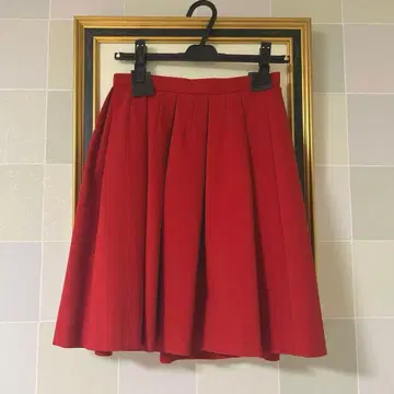 매킨토시 철학 빨간색 플레어 스커트 미디 스커트