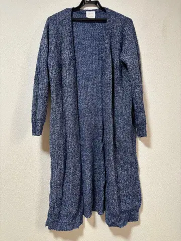 네이비 니트 롱 가디건