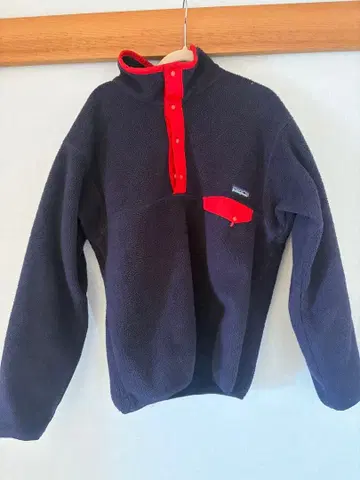 patagonia 플리스 자켓 S 네이비/레드