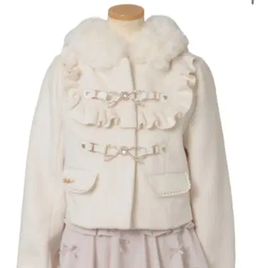 LIZLISA 리즈리사 비쥬 리본 숏 후드 코트 화이트