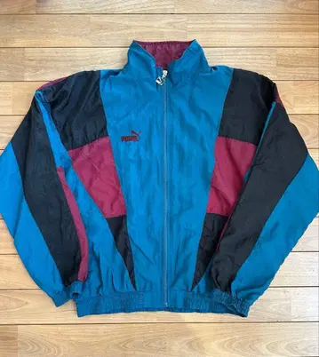 PUMA 90s 나일론 자켓 좋은 배색 자수 로고