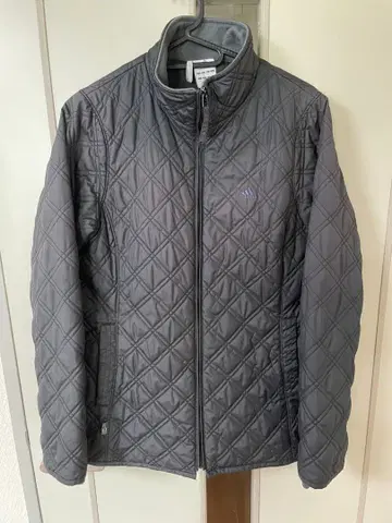 adidas 퀼트 점퍼 자켓 올 블랙