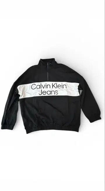캘빈 클라인 진스 블랙 맨투맨 하프 지퍼