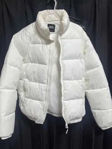 ZARA 화이트 다운 자켓 S