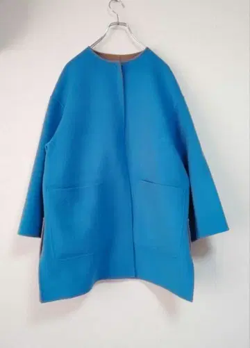 바이컬러 리버서블 노카라 코트