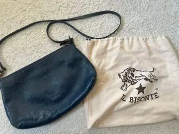 IL BISONTE 네이비 가죽 숄더백