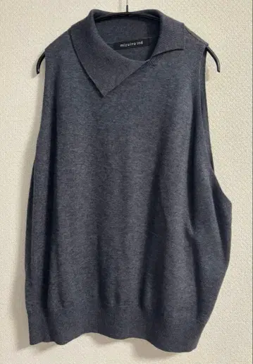 mizuiro ind 그레이 슬리브리스 니트 베스트