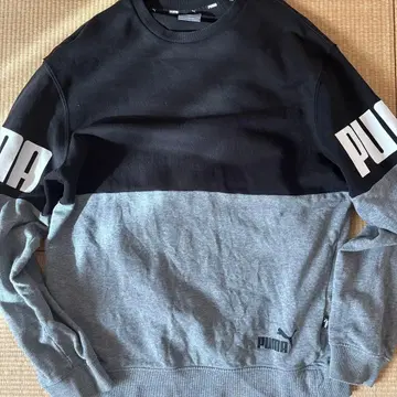 PUMA 블랙 그레이 긴팔 맨투맨 M