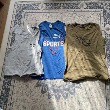 탱크탑 3종 세트 (그레이, 파랑, 카키)