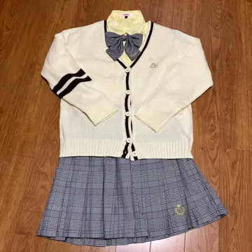 [ 졸업식 ] 핑크라떼 리본 포함 가디건과 스커트 세트 S