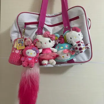 키티 키링 스쿨백 키링 세트 갸루 핑크 계열