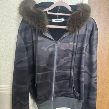 memecle 카모 패턴 퍼 후드티