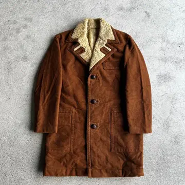90s JUN MEN 무스탕 자켓 보아 안감 런치 코트 브라운